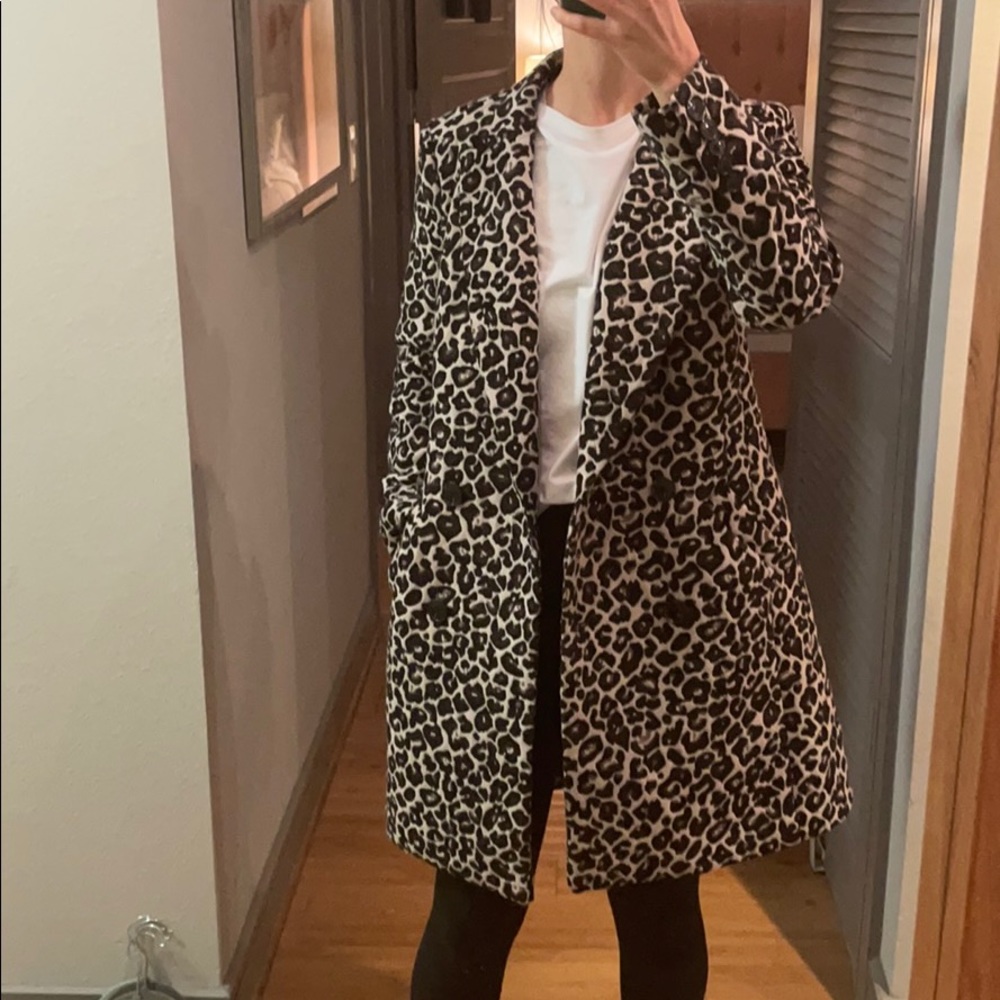 Anthropologie Animal Print Coat sz 0
